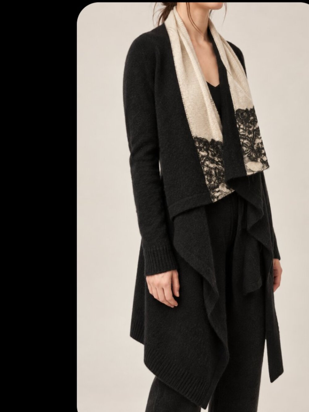 Alexander McQueen 100% Yak Wool Blanket Cardigan Reworked Antique Silk Chantilly - Picture 2 of 9